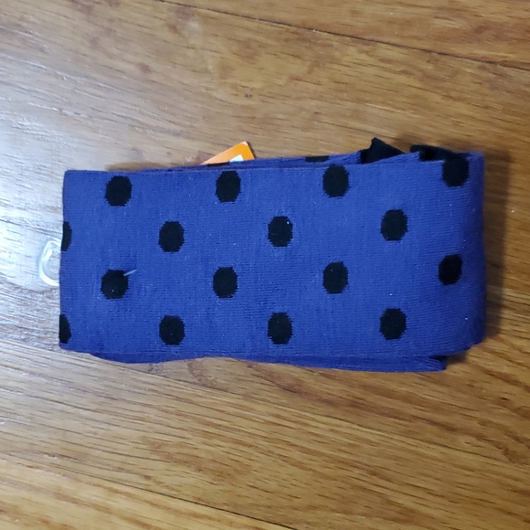 1 Pair of Purple With Black Poka-Dots Thigh High Socks NWT - Picture 5 of 8